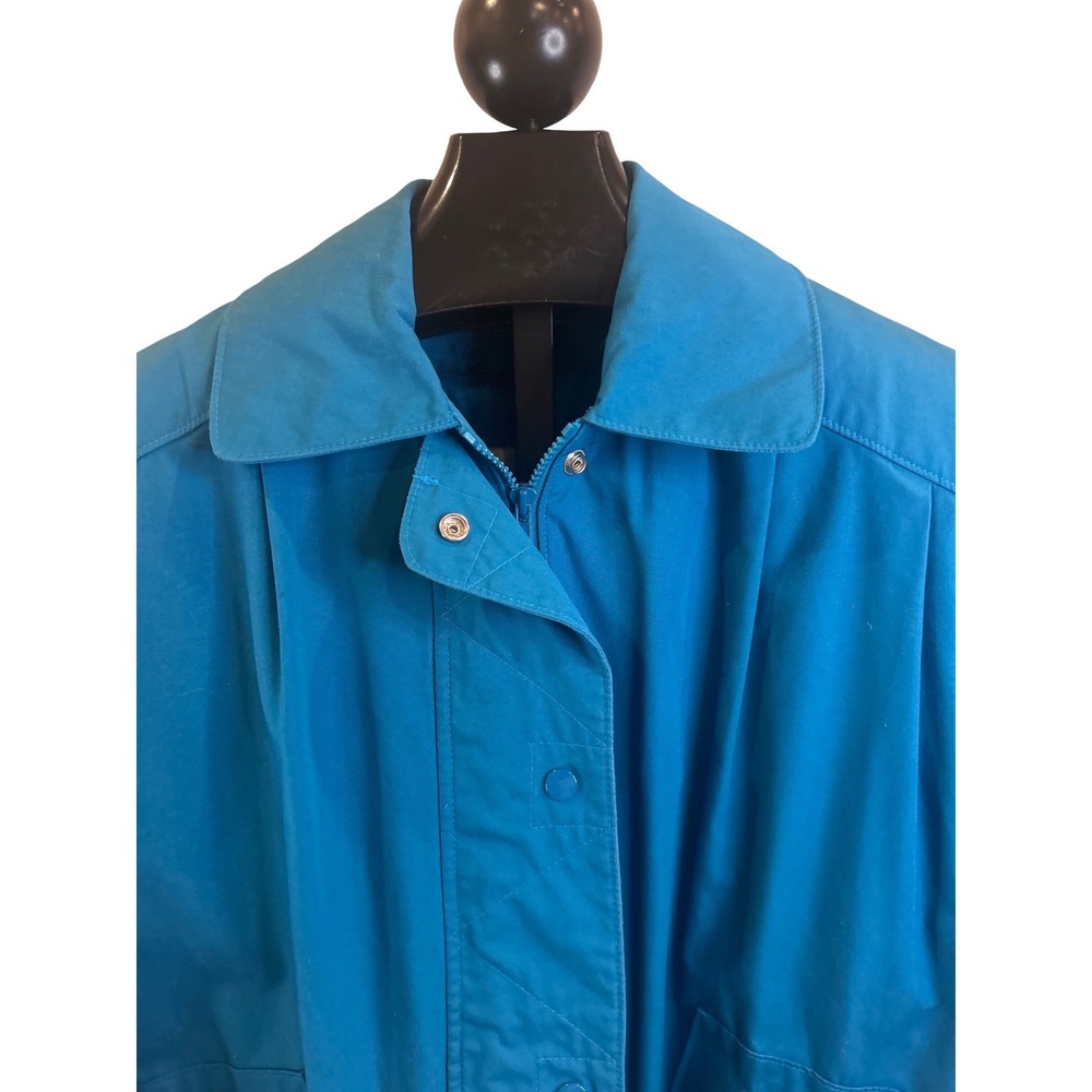 Vintage Towne by London Fog Teal Blue Zip Front Quilted Lined Jacket Mens Medium - Picture 2 of 8